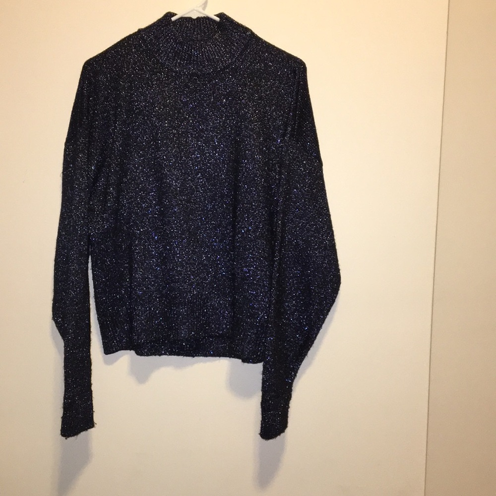 Zara Navy Sparkly Turtleneck